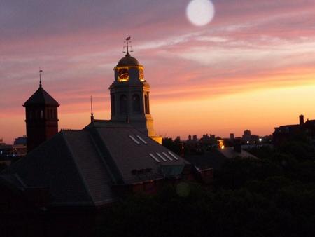 Moon Rise at Cambridge Court House